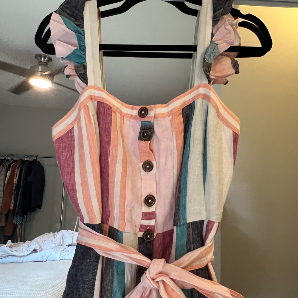 NWT J. Crew striped linen dress. Size 2 - Picture 2 of 9
